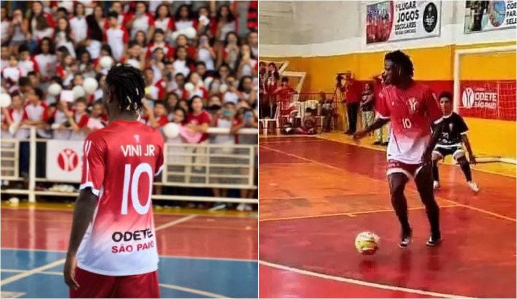 Vini Jr. bate bola em colégio onde estudou em São Gonçalo; aluna viraliza  por ter faltado – R7 Esportes